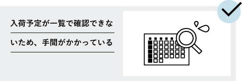 入荷予定が一覧で確認できないため、手間がかかっている